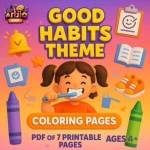 Good Habits Theme Coloring Pages I 7 Printable Pages