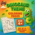 Dinosaur Theme Coloring Pages I 10 Printable Pages
