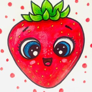Kawaii Strawberry Doodle - Fun & Easy Drawing Class For Kids!