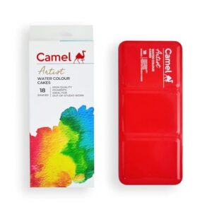 Camel Artist Water Colour Cakes 18 Assorted Shades | Rich Pigments & Vibrant Colors | Ideal for Artists & Hobbyists