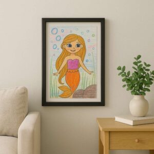 The Little Sea Friend Painting | A4 Size Handmade Artwork to Brighten Up Your Child’s World