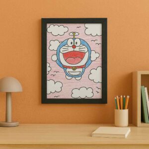 Flying Robot Buddy Painting | A4 Size Handmade Artwork to Brighten Up Your Child’s World