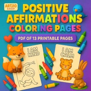 Positive Affirmations Mindful Animal Coloring Pages | Pdf Of 13 Printable Pages