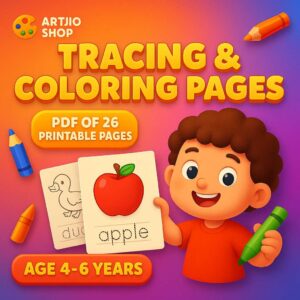 Tracing And Coloring Pages For Kids | Pdf Of 26 Printable Pages