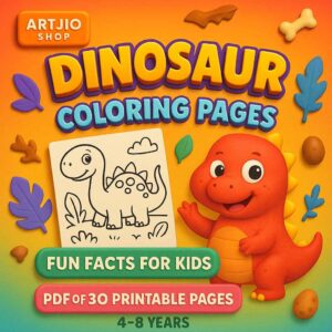 Dinosaur Coloring Pages With Fun Facts For Kids | Pdf Of 30 Printable Pages