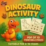 Dinosaur Activity Pages For Kids | Pdf Of 10 Printable Pages