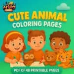 Cute Animal Coloring Pages For Kids | Pdf Of 22 Printable Pages