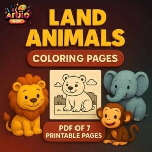 Little Artists Safari – Land Animal Coloring Pages | Pdf Of 7 Printable Pages