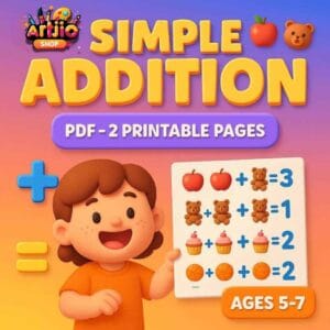Simple Addition Worksheets For Kids | Pdf Of 2 Printable Pages