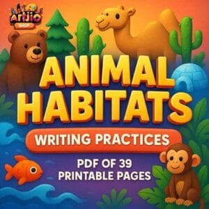 Animal Habitats Tracing Worksheets | Pdf Of 39 Printable Pages