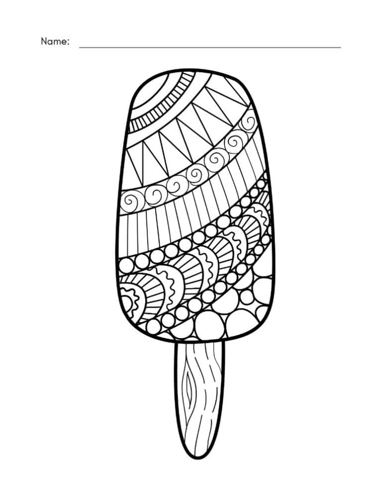 Ice Cream Mindfulness Colouring Pages For Kids Pdf Of 8 Printable