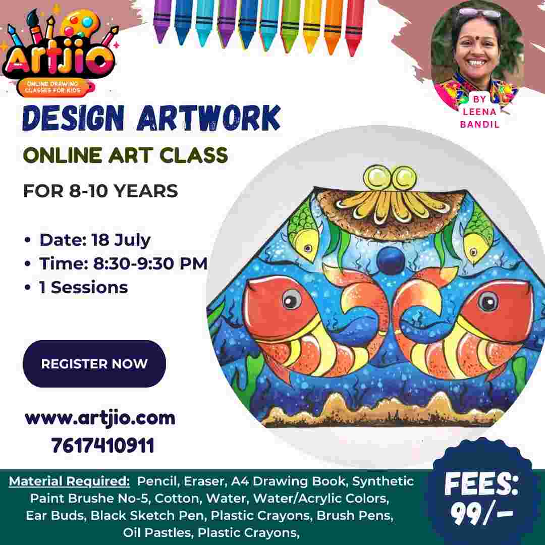 Live Design Artwork Workshop For 8-10 Years | 18 July | 8:30-9:30 PM