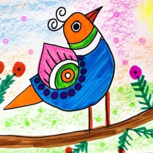 Folk Bird Artwork | 1 Hr | Pre-Recorded | 4-7 Years