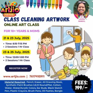 Class Cleaning Artwork Live Workshop For 10+ Years & Moms | 2 Day Session | 21 & 23 July | 23 & 25 July