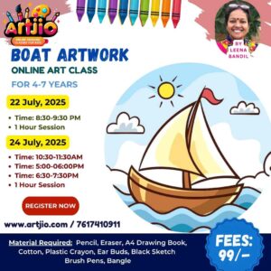 Boat Artwork Live Workshop For 4-7 Years | 1 Day Session | 22 July | 24 July