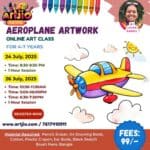 Aeroplane Artwork Live Workshop For 4-7 Years | 1 Day Session | 24 July | 26 July