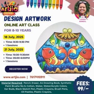 Live Design Artwork Workshop For 8-10 Years | 1 Hr Session |18 July | 21 July