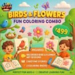 Fun Birds & Flowers Activity Pack – Art, Stories & Coloring | 4-10 Years