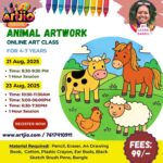 Animal Artwork Live Workshop For 4-7 Years | 1 Day Session | 21 Aug | 23 Aug