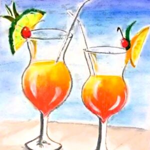 Tropical Cheers- Still Life Artwork | 2 Hr | Pre-Recorded | 10+ Years & Moms