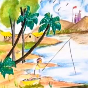 Village Scene Landscape Artwork | 2 Hr | Pre-Recorded | 10+ Years & Moms