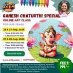 Ganesh Chaturthi Special Artwork Live Workshop For 8-10 Years | 2 Day Session | 25 & 27 Aug | 27 & 29 Aug