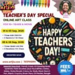 Teacher's Day Artwork Live Workshop For 10+ Years & Moms | 2 Day Session | 01 & 03 Sep | 03 & 05 Sep