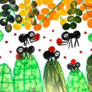 Finger Painting Ants Artwork | 1 Hr | Pre-Recorded | 4-7 Years