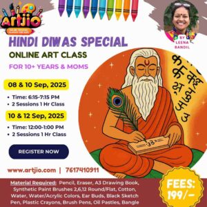 Hindi Diwas Special Artwork Live Workshop For 10+ Years & Moms | 2 Day Session | 8 & 10 Sep | 10 & 12 Sep