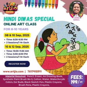 Hindi Diwas Special Artwork Live Workshop For 8-10 Years| 2 Day Session | 8 & 10 Sep | 10 & 12 Sep