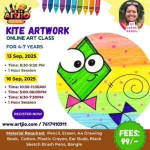 Kite Artwork Live Workshop For 4-7 Years | 1 Day Session | 13 Sep | 16 Sep