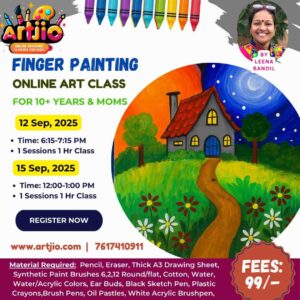 Finger Painting Artwork Live Workshop For 10+ Years & Moms | 1 Day Session | 12 Sep | 15 Sep