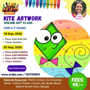 Kite Artwork Live Workshop For 4-7 Years | 1 Day Session | 18 Sep | 20 Sep