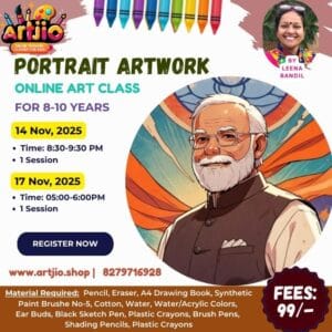 Portrait Artwork Live Workshop For 8-10 Years | 1 Day Session | 14 November | 17 November