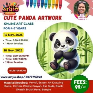 Cute Panda Artwork Live Workshop For 4-7 Years | 1 Day Session | 15 November | 18 November