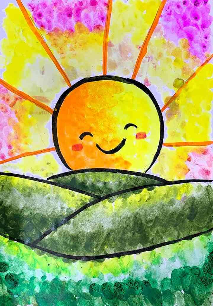 Happy Sunrise Finger Impression Artwork | 1 Hr | Pre-Recorded | 8-10 Years