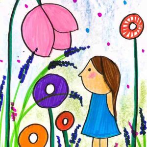 Little Girl In Garden Abstract Artwork | 1 Hr | Pre-Recorded | 4-7 Years
