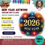 New Year Artwork Live Workshop For 10+ Years & Mom's | 1 Day Session | 29 Dec | 02 Jan