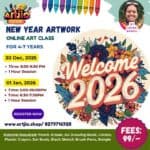 New Year Artwork Live Workshop For 4-7 Years | 1 Day Session | 30 Dec | 1 Jan