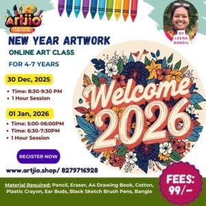 New Year Artwork Live Workshop For 4-7 Years | 1 Day Session | 30 Dec | 1 Jan