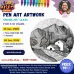 Pen Art Artwork Live Workshop For 8-10 Years | 1 Day Session | 23 Jan | 26 Jan