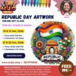 Republic Day Artwork Live Workshop For 10+ Years & Moms | 2 Day Session | 19 & 21 Jan | 21 & 23 Jan
