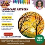 Landscape Artwork Live Workshop For 4-7 Years | 1 Day Session | 03 Feb | 05 Feb