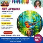 BIRD Artwork Live Workshop For 4-7 Years | 1 Day Session | 07 Feb | 10 Feb