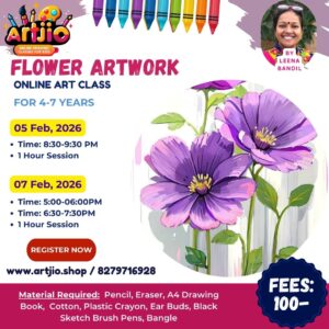 FLOWER Artwork Live Workshop For 4-7 Years | 1 Day Session | 05 Feb | 07 Feb