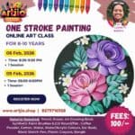 One Stroke Painting Artwork Live Workshop For 8-10 Years | 1 Day Session | 06 Feb | 09 Feb