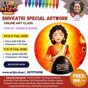Shivratri Special Artwork Live Workshop For 10+ Years & Moms | 2 Day Session | 9 & 11 Feb | 11 & 13 Feb