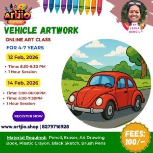 VEHICLE ARTWORK Live Workshop For 4-7 Years | 1 Day Session | 12 Feb | 14 Feb