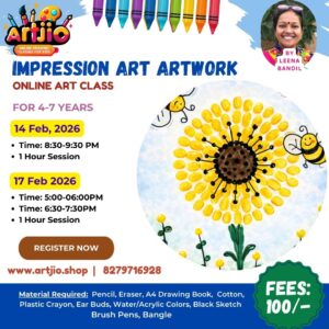 IMPRESSION ART Artwork Live Workshop For 4-7 Years | 1 Day Session | 14 Feb | 17 Feb