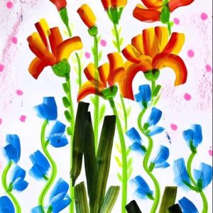 One Stroke Flower Artwork | 1 Hr | Pre-Recorded | 8-10 Years